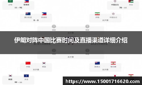 伊朗对阵中国比赛时间及直播渠道详细介绍